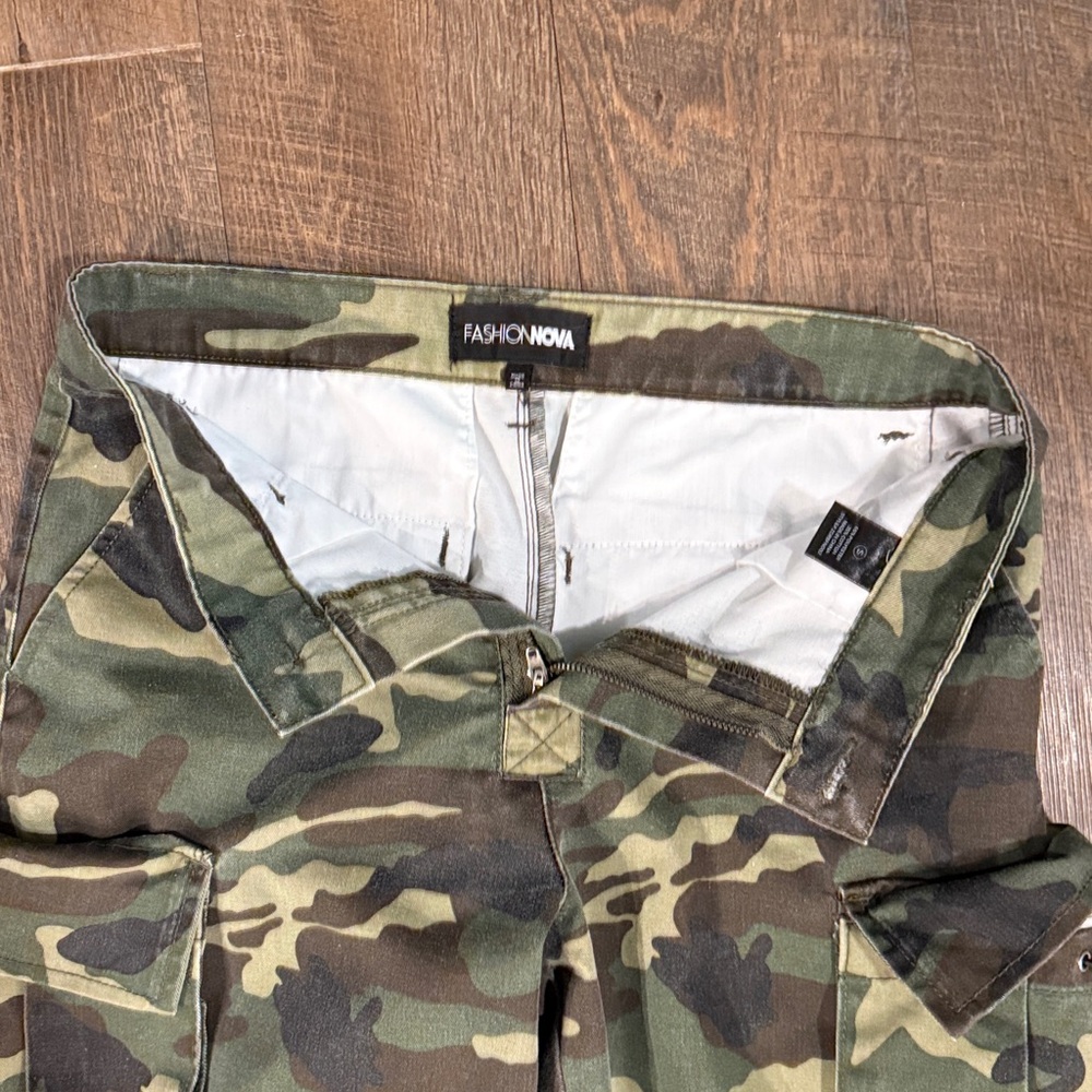 Fashion Nova Level You Up Camo Cargo Pant - Olive/combo (S) - Picture 8 of 13